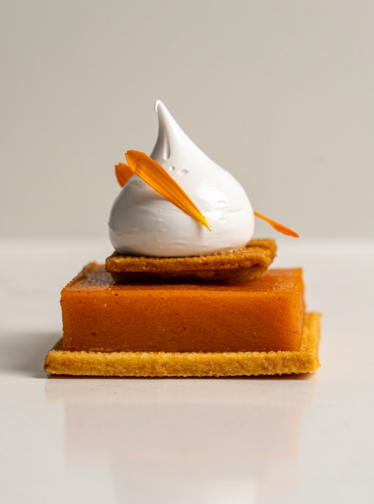 Tarte citron, piment goria, gingembre