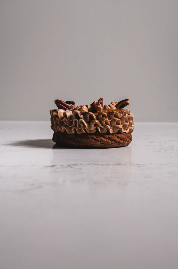 Paris-Brest, pacane, chocolat au lait